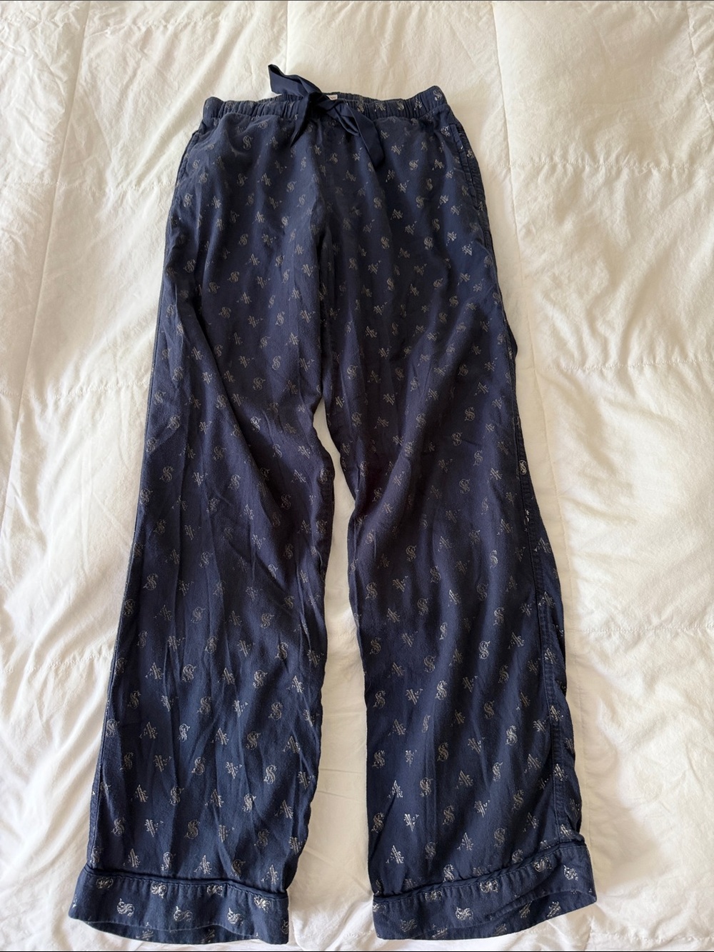Victoria's Secret Navy Blue Printed Lounge Pajama Pants